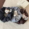Estilo Coreano Retrô Estilo Acadêmico Argola de Cabelo Simples Versátil Urso Anel de Intestino Grosso Elástico de Cabelo para Rabo de Cavalo Acessório de Cabelo para Mulheres