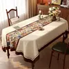 Toalha de Mesa Estilo Americano, Impermeável, à Prova de Óleo, Não Precisa Lavar, Novo Modelo 2025, Luxo Leve, Sensação de Alta Qualidade, Retangular, Toalha de Mesa para Jantar que Melhora o Ambiente