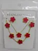 Explotaciones transfronterizas flor de trébol de cuatro y cinco hojas pulsera collar pendientes de doble cara oro de 18k moda traje de joyería de mariposa por lotes