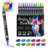 Bolígrafo acrílico de doble punta transfronterizo, marcador de dos colores, bolígrafo de pintura para niños, para papel, vidrio, lavable, no mancha la mano, bolígrafo para grafitis