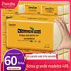 Zhizhu 60 Pacotes Grandes de Papel Higiênico Celulose de Bambu Papel Higiênico Natural Toalhas de Mão Domésticas Guardanapos Atacado Sem Farelos
