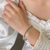 Pulseira de pérolas Zhengyuan Shijia prata esterlina 925 requintada simples moda versátil blogueiro da moda mesma pulseira de pérolas