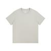 Camiseta Básica de Algodão Puro Pesado 230g Cor Sólida de Verão para Homens e Mulheres, Branca Casual Versátil Gola Redonda Ombro Levemente Caído Manga Curta