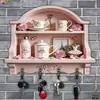 Estante vintage de madera para llaves con ganchos para entrada del hogar, dormitorio, sala de estar, decoración de pared, manualidades, arte de pared