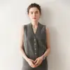 Popular Tejido de Lana de Principios de Otoño, Cárdigan de Moda con Cuello en V de Doble Capa Tridimensional, Múltiples Formas de Usar, Chaleco para Mujer