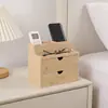 Caixa de armazenamento de bambu, organizador de gaveta para mesa, armário de gavetas multicamadas, pequeno armário de armazenamento de madeira para uso no escritório, armazenamento de mesa de cabeceira