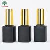 Vendas Diretas da Fábrica 12ml Quadrado Preto Cola de Esmalte Frasco de Vidro Vazio Frasco de Cola de Esmalte Frasco de Cola de Esmalte