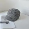 Boina de Lana para Mujer, Otoño e Invierno Nuevo Estilo Coreano Casual Versátil Gorra de Periodista, Gorra de Artista Cálida para Adelgazar el Rostro en Invierno