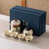 Juego de Té Kung Fu para Viaje al Aire Libre Horno Ru Traje Caja de Regalo Taza de Té Guochao Wenchuang de Alta Gama Regalo de Acompañamiento para Negocios Venta al por Mayor