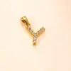 Pingente Único Cruzamento de Fronteiras Novo Joia de Aço Inoxidável Cravejada de Diamantes Colar com 26 Letras Fashionable High-End Acessórios de Joias DIY