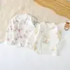 Pacote com 2 Blusas de Primavera e Outono para Bebê, Pijama Único, Roupa Íntima de Algodão para Proteção da Barriga, Camiseta Base, Roupa de Outono Sem Costura para Meninos e Meninas