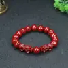 Pulsera de Arena de Cristal de 6-14 mm al por mayor Pulsera Doble Pixiu de Cinabrio para Hombres y Mujeres Regalo de Cumpleaños Pulsera del Año de Cumpleaños