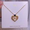 Collar de Corazón de Acción de Gracias para Mamá, Cadena Elegante y de Moda para la Clavícula, Regalo del Día de la Madre para Mamá, Colgante Elegante
