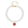 Europeo y Americano Transfronterizo Mascota Perro Accesorios de Perlas Amor Gema Colgante Collar Gato Perro Colgante 22900