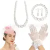 Amazon Malla Sombrero Pequeño Headwear Set de 5 Piezas para Fiesta de Té de Mujeres Accesorios para el Cabello Sombrero de Velillo Retro Set de Pasador de Pelo Aro para el Cabello