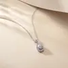 Nuevo producto transfronterizo: Colgante de moissanita en forma de pera, collar de plata S925 en forma de lágrima, estilo europeo y americano de nicho, cadena única para clavícula, lujo ligero