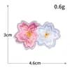 Bordado por Computadora Parche de Bordado Rosa Dibujo Animado Lindo Sonriente Flor Animal Insignia Parche para Planchar Venta al por Mayor