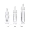 Botella gotero rectangular delgada de fondo grueso de 5 ml para sérum, Botella de 10 ml para aceite esencial, Botella vacía de 15 ml para dispensar líquido cosmético
