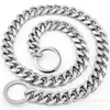 Corrente de cachorro de aço inoxidável dourada de 15mm, corrente em P, coleira de cachorro, metal de aço titânio, colar de animal de estimação hip hop, venda quente transfronteiriça