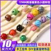 17mm Candy Color Paint Pequeno Sino Chaveiro Acessórios Pingente Feito à Mão DIY Metal Acessórios de Jóias para Animais de Estimação