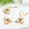 Conjunto de Pulseiras Florais Europeias e Americanas de Luxo com Gotejamento de Óleo, Várias Cores, Temperamento Doce, Joias de Luxo Leve de Alta Qualidade