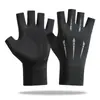 Guantes de Ciclismo y Conducción de Seda Helada con Protección Solar de Verano para Hombres y Mujeres, Deportivos Antideslizantes de Dos Dedos para Exteriores con Pantalla Táctil, de Medio Dedo