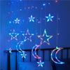 Luzes coloridas led luzes piscantes luzes de corda cortina estrelada luzes decorativas de Natal luzes solares ao ar livre estrelas