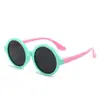 Óculos de Sol Infantis de Silicone para Homens e Mulheres, Óculos de Viagem Modernos com Proteção UV, Óculos de Sol Polarizados Infantis com Armação Redonda Fofa da Moda