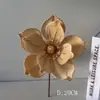 Flor de Magnólia Popular 20cm Flor Artificial de Seda Decoração de Natal Fabricante Transfronteiriça de Luxo Veludo Decoração de Feriado