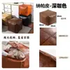 Funda de Puf de Cuero, Bolsa de Almacenamiento para Ropa Vieja, Taburete Bajo para Sofá, Otomana para Sala de Estar, Sofá Perezoso para Ventana de Mirador