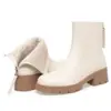 Botas Curtas para Mulheres Dropshipping 2024 Nova Primavera e Outono Botas Individuais Botas de Salto Médio Sola Macia Sapatos Femininos Outono e Inverno Sapatos de Couro Camurça Plus Size