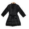 Pijamas Transfronterizos para Mujer Primavera, Verano y Otoño Seda Talla Grande Estilo Europeo y Americano Camisón Sexy de Encaje