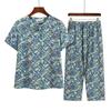 Ropa Nueva de Verano Delgada para Madre, Talla Grande para Mujeres de Mediana Edad y Ancianas, Traje Fresco, Ropa de Abuela, Conjunto Casual Holgado de Dos Piezas