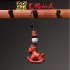 Accesorios de Madera Maciza Tallada de Caballo del Zodiaco Volador Cadena para Teléfono Móvil Colgante Yiming Xianyuan Llavero Creativo de Caballo de Sándalo