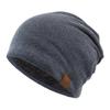 Gorro de punto holgado de color sólido cálido con forro polar informal para otoño e invierno, estilo europeo y americano, exclusivo para hombres y mujeres.