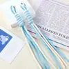 Bolsa de cuerda de nailon bicolor estilo miu cordón de doble hebra muñeca tejida a mano con cuerda colgante DIY decoración de bolsa colorida
