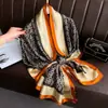 Bufanda Nueva de Seda Simulada, Bufanda Larga de Brocado, Moda Primavera y Otoño, Versátil Chal de Protección Solar de Verano, Turbante