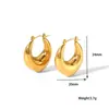 Joyería Transfronteriza Estilo Lujo Ligero Aretes Huecos de Metal Chapado en Oro Forma Geométrica Ovalada Aretes Exagerados Joyería de Oreja Moderna