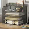 Estante de Armazenamento Multicamadas para Mesa de Escritório Estação de Trabalho Artefato de Armazenamento de Arquivos Estrutura de Organização de Dados para Desktop Estante de Livros Estrutura em Camadas para Arquivos
