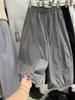 Pantalones cortos dulces con volantes estilo europeo para mujer 2025 Verano Nuevo Adelgazantes Cintura Elástica Linterna Globo Pierna Ancha