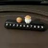 Placa de Número de Estacionamento Temporário Fofa em Formato de Galinha para Painel do Carro