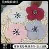 Flor de Pano com Contas Artesanal Coreana DIY Joias Flor de Contas Acessórios para Vestuário Chiffon Flor de Cinco Pétalas Acessórios