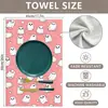 Toalla de cocina de microfibra rosa de dibujos animados, fantasma, suave y calmante, paño de limpieza absorbente, paño para lavar platos, transfronterizo