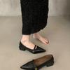 Zapatos Mary Jane de Cuero Estilo Francés para Mujer, Nuevos Zapatos de Tacón Alto con Punta Negra para Primavera y Otoño 2026