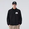 Ropa para Hombre Fengshe / Sudadera de Manga Larga para Hombre de Otoño 300g con Cuello de Solapa Estampado, Estilo Americano, Marca de Moda, Peso Pesado, Corte Holgado