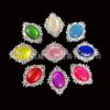 Moda nuevos accesorios coreanos ovalados de cristal diy accesorios de aleación de plata hebilla decorativa ventas directas de fábrica