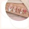 Uñas postizas estilo Ins con temperamento francés l alta gama para decoración de uñas uñas postizas puramente hechas a mano puntas de uñas con forma de almendra