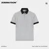 Camisa Polo de Color Block con Cremallera y Cuello Semiabierto para Hombre Estilo "Old Money" con Corte 3D y Mangas Cortas de Zoewatson