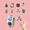 Pegatina decorativa navideña original de Amazon Cross Border con diseño de Papá Noel, muñeco de nieve y dulces.