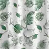 Cortina de ducha de plástico PEVA con estampado de hojas de tortuga para cabina de ducha y baño, impermeable y con ganchos de plástico